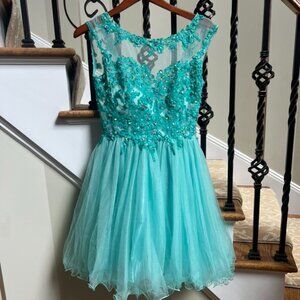 Hanna S Pre- Owned Aqua Mini Party Dress size 8